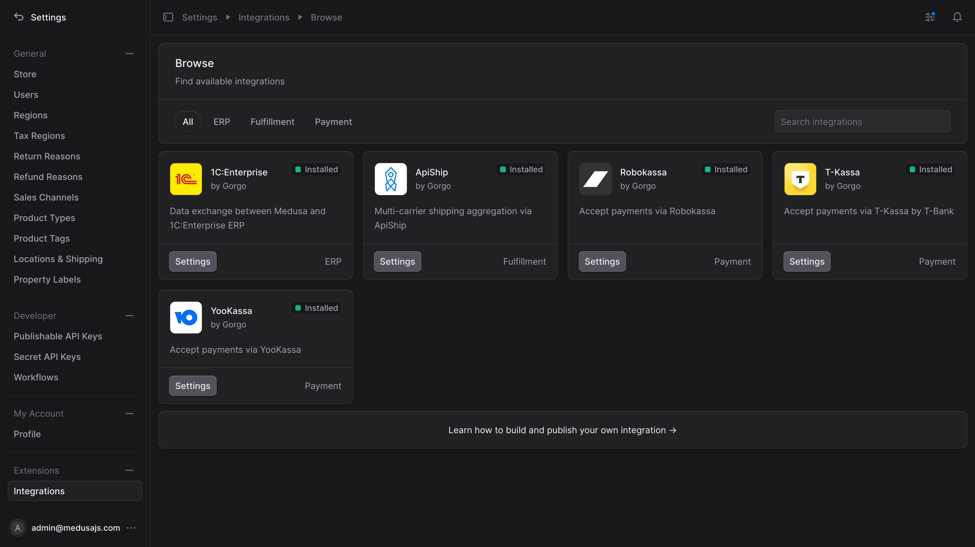 Ваш плагин в каждом Medusa Admin